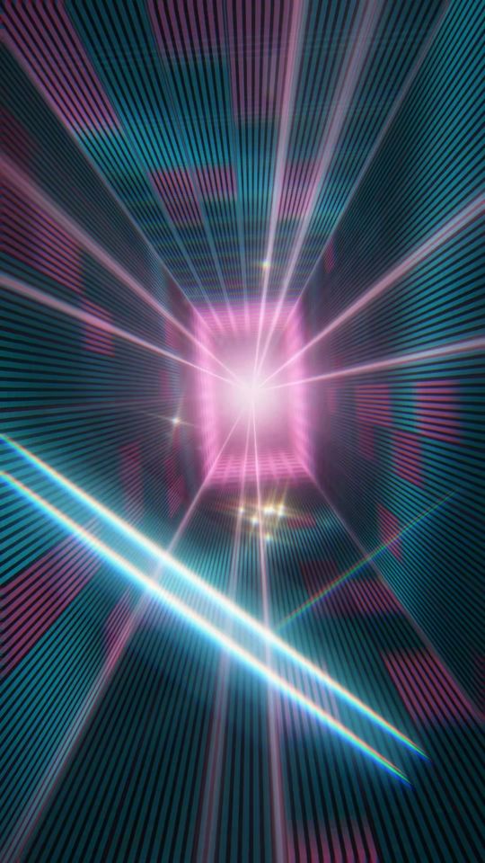 激しめ:LED の光の通路を駆け抜ける